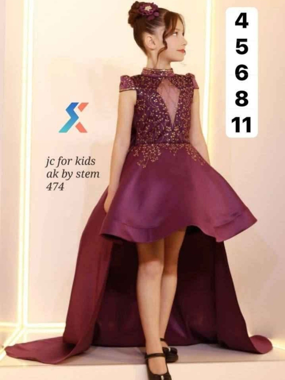 Made In Turkey Elegant Purple High-Low Party Dress